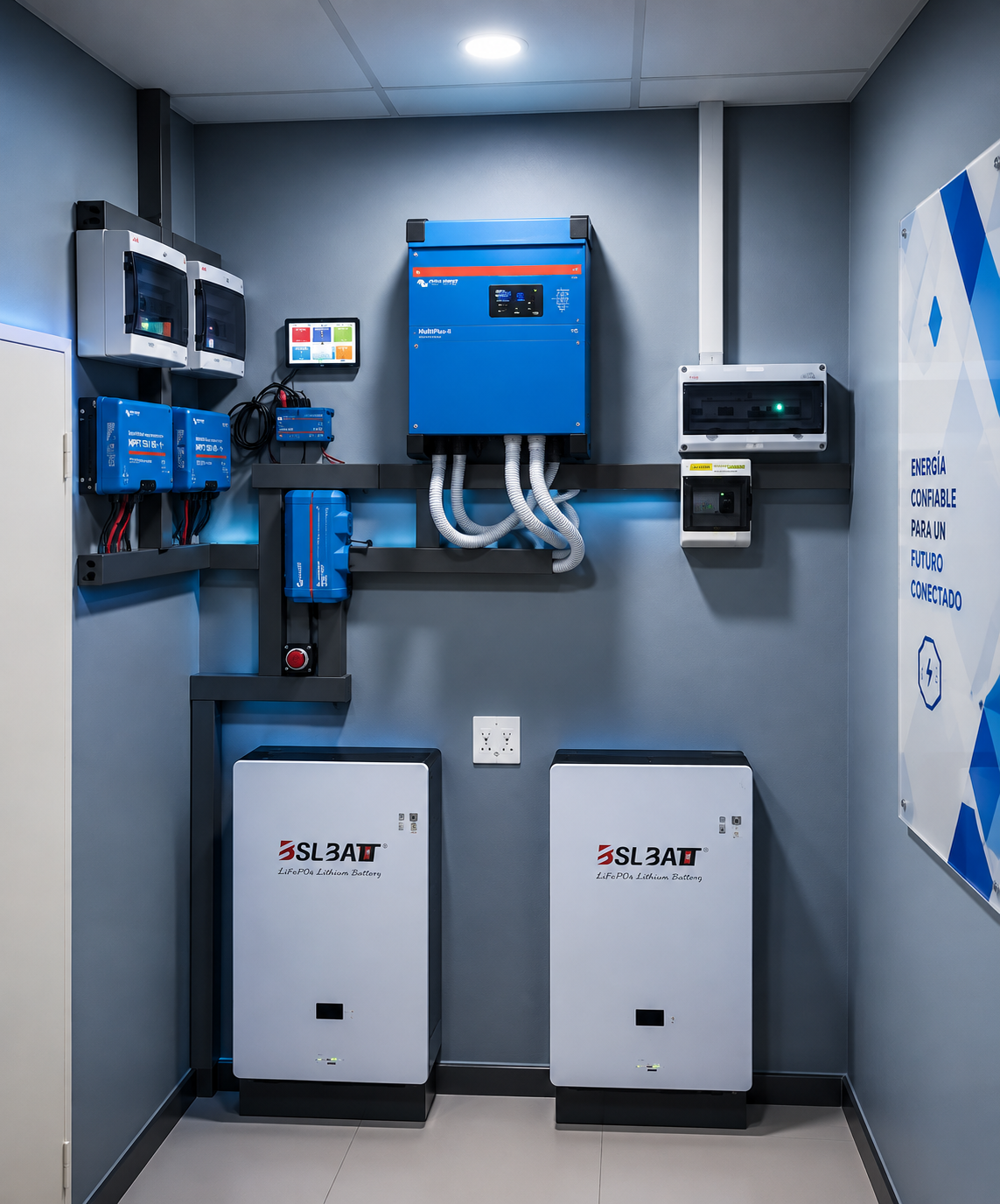 Instalación real de un sistema eBAT+ fijo en cuarto técnico
