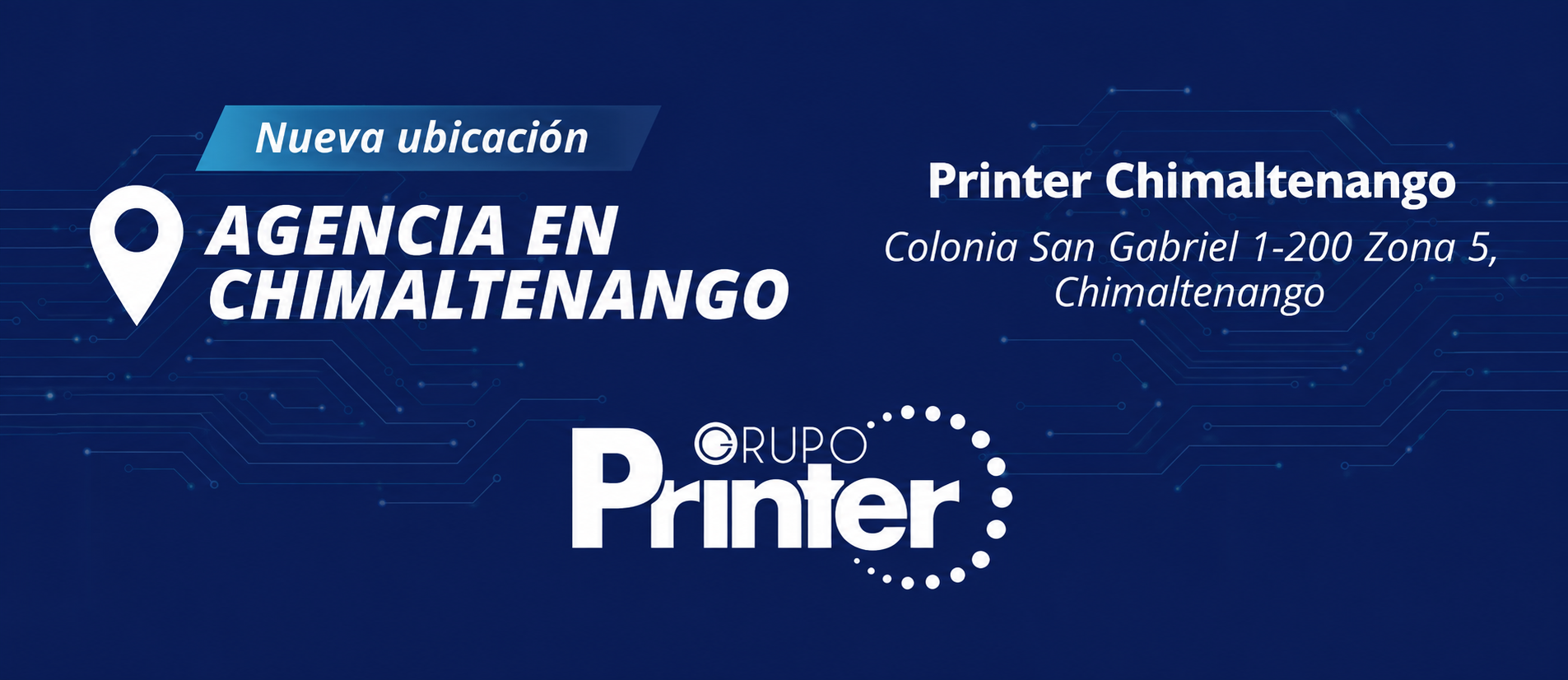 Nueva ubicación — Agencia Chimaltenango, Colonia San Gabriel 1-200 Zona 5